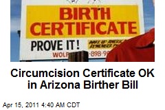 Circumcision Certificate OK in Ariz. Birther Bill