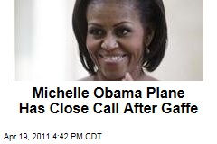 Michelle Obama Plane Has Close Call After Gaffe