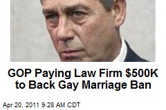 GOP Paying Law Firm $500K to Back Gay Marriage Ban