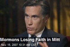 Mormons Losing Faith in Mitt