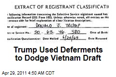 Deferments Helped Donald Trump Dodge Vietnam War