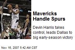Mavericks Handle Spurs
