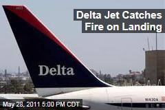 Delta Jet Catches Upon Landing in Atlanta; No Injuries Reported