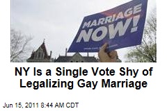 New York Just One Vote Shy of Being Largest State to Legalize Gay Marriage