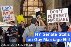 NY Senate Stalls on Gay Marriage Bill