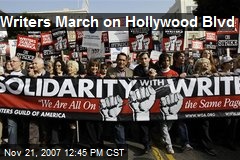 Writers March on Hollywood Blvd