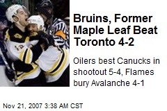 Bruins, Former Maple Leaf Beat Toronto 4-2