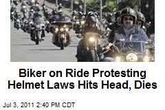 Biker on Ride Protesting Helmet Laws Hits Head, Dies