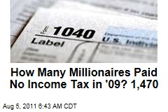 IRS Reveals Income Tax Data from 2009; 1.4K Millionaires Paid None