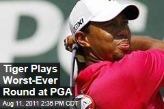 Tiger Woods Plays Worst-Ever Round at PGA Championship