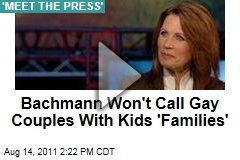 Michele Bachmann Won't Call Gay Couples With Kids 'Families' (Meet the Press Video)