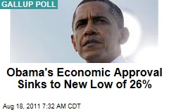 Gallup Poll: President Obama's Economic Approval Sinks to New Low of 26%