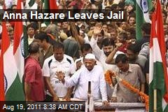 Anna Hazare Leaves Jail