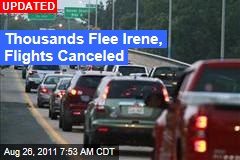 Thousands Flee Irene, Flights Canceled