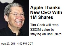 Apple Awards New CEO Tim Cook With $383 Million in Shares
