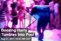 VIDEO: Boozing, Dancing Prince Harry Falls Into Pool