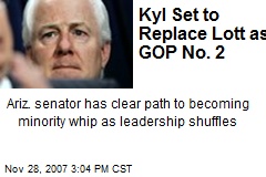 Kyl Set to Replace Lott as GOP No. 2