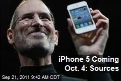 iPhone 5 Coming Oct. 4: Sources