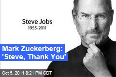 Steve Jobs Dead: Mark Zuckerberg Thanks Him for Being a Friend and Inspiration