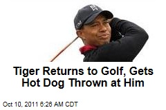 Tiger Woods Returns to Golf, Gets Hot Dog Thrown at Him