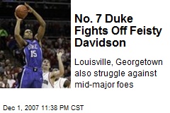 No. 7 Duke Fights Off Feisty Davidson