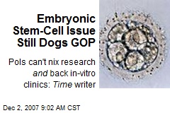 Embryonic Stem-Cell Issue Still Dogs GOP