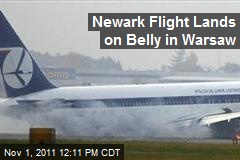Newark Flight Lands on Belly in Warsaw