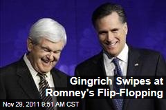 Newt Gingrich Calls Out Mitt Romney on Switching Positions