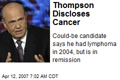 Thompson Discloses Cancer