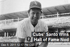 Cubs&#39; Santo Wins Hall of Fame Nod