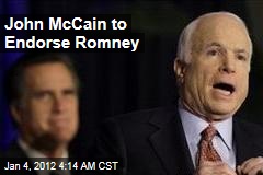 John McCain to Endorse Mitt Romney