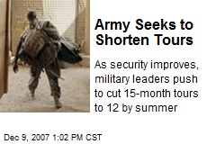 Army Seeks to Shorten Tours