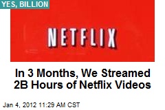 In 3 Months, We Streamed 2B Hours of Netflix Videos