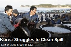 Korea Struggles to Clean Spill