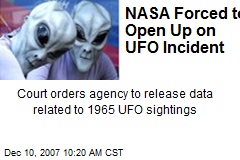 NASA Forced to Open Up on UFO Incident