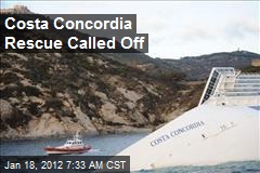 Rescue Operations Suspended at Costa Concordia