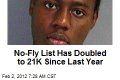 No-Fly List Has Doubled to 21K Since Last Year