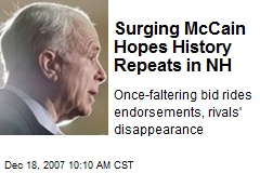 Surging McCain Hopes History Repeats in NH