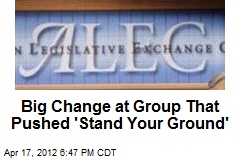 Big Change at Group That Pushed &#39;Stand Your Ground&#39;
