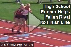 High School Runner Helps Fallen Rival to Finish Line