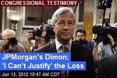 JPMorgan&#39;s Dimon: &#39;I Can&#39;t Justify&#39; the Loss