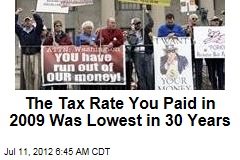 The Tax Rate You Paid in 2009 Was Lowest in 30 Years