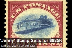 'Jenny' Stamp Sells for $825K