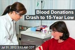 Blood Donations Hit 15-Year Low
