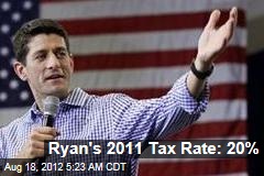 Ryan&#39;s 2011 Tax Rate: 20%
