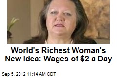 World&#39;s Richest Woman&#39;s New Idea: Wages of $2 a Day