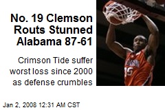No. 19 Clemson Routs Stunned Alabama 87-61