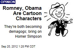 Romney, Obama Are Cartoon Characters