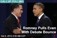 Romney Pulls Even With Debate Bounce