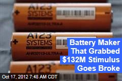Battery Maker That Grabbed $132M Stimulus Goes Broke